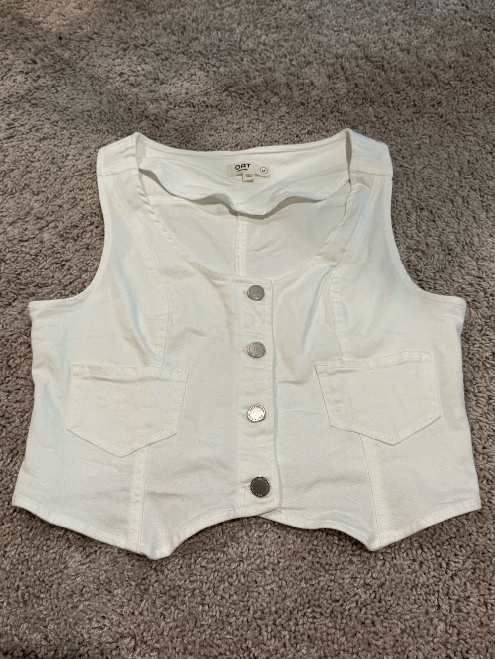Oat New York Off-White Button-Front Top